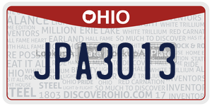 JPA3013 license plate in Ohio