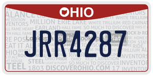 JRR4287 license plate in Ohio