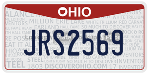 JRS2569  license plate in OH