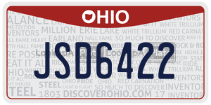 JSD6422  license plate in OH