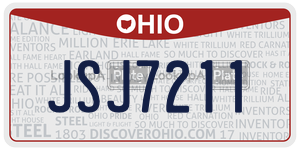 JSJ7211 license plate in Ohio