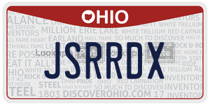 JSRRDX license plate in Ohio