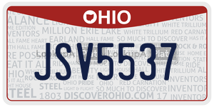 JSV5537 license plate in Ohio