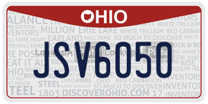 JSV6050 license plate in Ohio