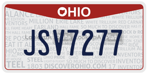 JSV7277 license plate in Ohio