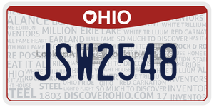 JSW2548  license plate in OH