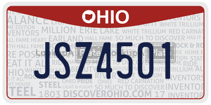 JSZ4501 license plate in Ohio