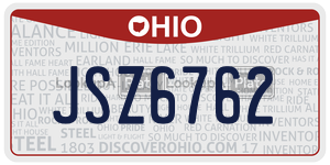 JSZ6762  license plate in OH