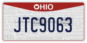 JTC9063 license plate in Ohio