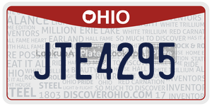 JTE4295  license plate in OH