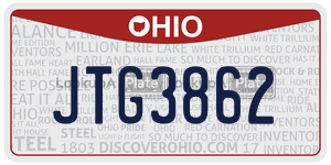 JTG3862  license plate in OH