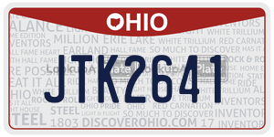 JTK2641 license plate in Ohio