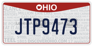 JTP9473  license plate in OH