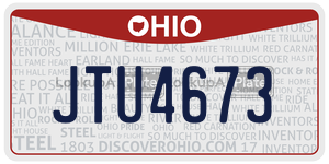 JTU4673  license plate in OH
