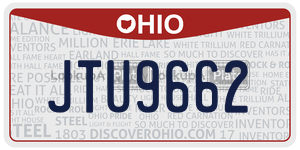 JTU9662  license plate in OH