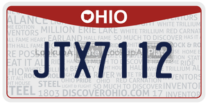 JTX7112  license plate in OH