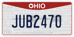 JUB2470  license plate in OH
