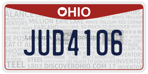 JUD4106 license plate in Ohio
