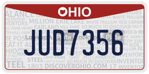 JUD7356 license plate in Ohio
