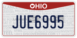 JUE6995  license plate in OH