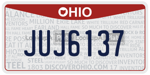 JUJ6137 license plate in Ohio