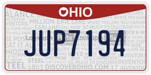 JUP7194  license plate in OH