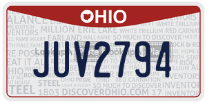 JUV2794  license plate in OH