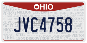 JVC4758 license plate in Ohio