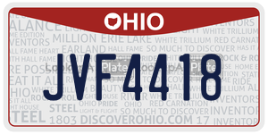 JVF4418 license plate in Ohio