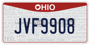JVF9908  license plate in OH