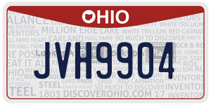 JVH9904  license plate in OH