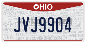 JVJ9904  license plate in OH