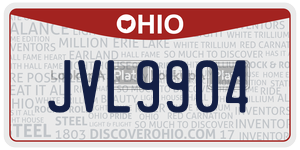 JVL9904  license plate in OH