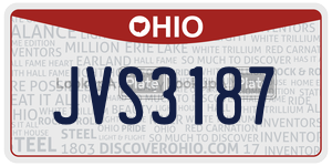 JVS3187 license plate in Ohio