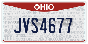 JVS4677  license plate in OH