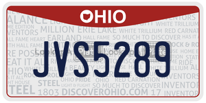 JVS5289 license plate in Ohio
