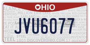 JVU6077  license plate in OH