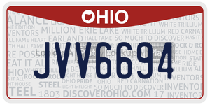 JVV6694  license plate in OH