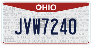 JVW7240  license plate in OH