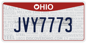 JVY7773  license plate in OH