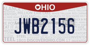 JWB2156 license plate in Ohio