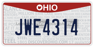 JWE4314 license plate in Ohio