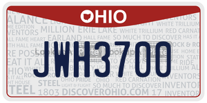 JWH3700  license plate in OH