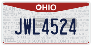 JWL4524 license plate in Ohio