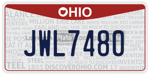 JWL7480  license plate in OH