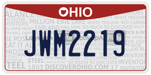 JWM2219 license plate in Ohio