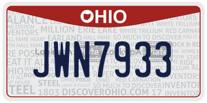 JWN7933 license plate in Ohio