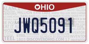 JWQ5091 license plate in Ohio