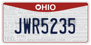 JWR5235 license plate in Ohio