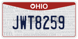 JWT8259  license plate in OH